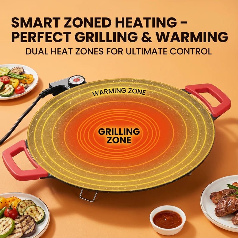 Camping Electric Griddle – Lightweight Portable Teppanyaki Grill, Smokeless & Nonstick, Adjustable Heat, Great for BBQ, Picnic, RV & Tailgating