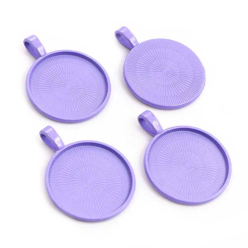New Fashion 10pcs 25mm Inner Size Multi Colors Plated Classic Simple Style Cabochon Base Setting Charms Pendant