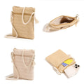 Fashion Straw Shoulder Bag Woven Square Phone Bag Handbags