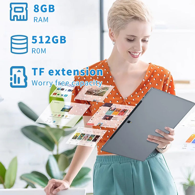New 14 Inch Tablets Global Version Android 12 Octa Core 8GB RAM 512GB ROM 4G LTE Dual SIM 5G Dual WiFi GPS Tablet PC 10000mAh