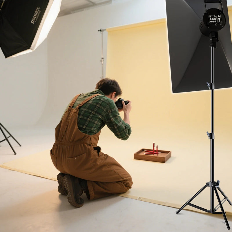 Bowens Video Studio Kit 90/135W 220V Photography Light Dimmable Kit LED Lamp 2m Tripod Flash Studio Lighting 3000-6000K 3 Color