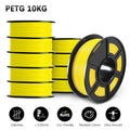 SUNLU PETG 3D Filament 1KG Biodegradable 1.75MM 10Rolls Bright Color Good Toughness Excellent Acid Alkali Weather Resistance