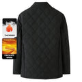 Top Grade Men Parka Jacket Windbreaker Coats Diamond Quilted Bubble Coat Middle-aged Winter Warmth Turn-Down Collar Coat