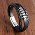 Charm Braid Rope Bracelet For Men Stainless Steel Magnetic Buckle Genuine Leather & Bangles Male Female - Visuel 14 | SAMAG