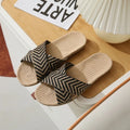 SHAJI Summer Women's Linen Slippers Home; Women's lightweight Indoor Non-Slip Shoes; Thick Sole Beach Slides; Bohemian Style