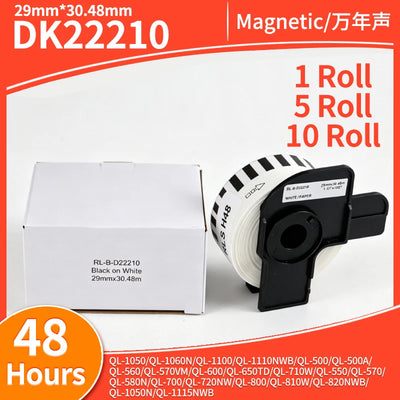 1-10 Roll DK 22210 DK-22210 Thermal Label 29mm*30.48m | SAMAG