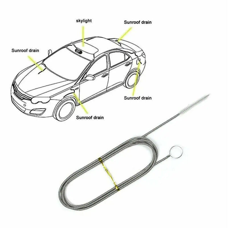 Car Styling Sunroof Door Windshield Cleaning Brush Drain Hole Is Blocked Auto Sunroof Drain Pipe Clean Brush Cleaning Tools