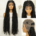 Pink Soft Faux Braids Wig for Black Women 36 Inches Synthetic Knotless Box Braided Wigs with Baby Hair Full Lace Dreadlock Wig