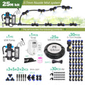 0.7MM Brass Nozzle 60W Self-Priming Pump Timing Misting Spray Kit for Garden Plants Farm Automatic Atomization Cooling System