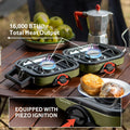 Naturehike 2 Burner Folding Camping Stove Portable Propane Gas Stove with Carry Bag 16000 BTU Stove Outdoor Picnic Equipment