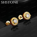 Hot New 18k Gold Round Zircon Rose Flower Multi Circular Stud Earring Fashion Accessory Anniversary Party Classic Luxury Jewelry
