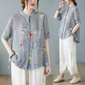 Summer ort Sve Cotton Linen Loose Fit Slimming Belly Covering Thin irt for plus Size Women Middle-Aged Mothers