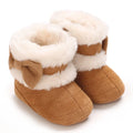 Baby Learning Walk Shoes, Warm Lined Velvet Bow Winter Infant Cotton Boots, Cozy Footwear for Baby Girls 0-18 Months