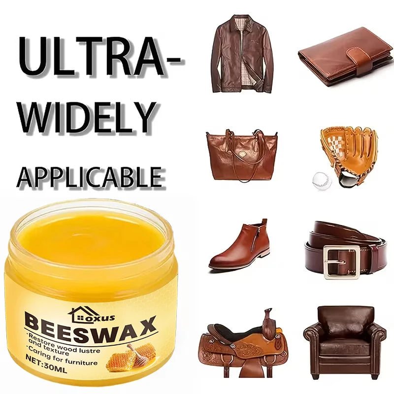 30ml New Universal Beeswax Shoe Polish Kit - Quick Shine, Deep Nourishment, All Colors, Easy, Long-lasting Protection