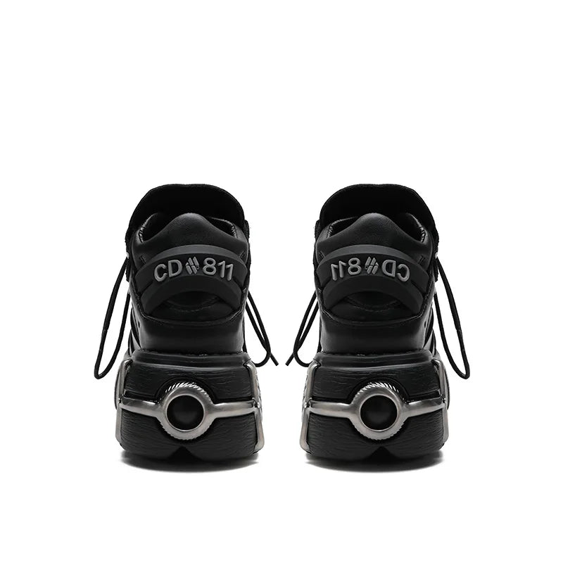 New Brand Punk Style Women Shoes Lace-up heel height 6CM Platform Shoes Woman Rock Boots Metal Decor Woman Sneakers