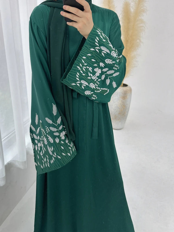 Turkey Emboridery Abaya for Women Dress Morocco Dubai Islam Vestidos Eid Muslim Arab Long Robe Ramadan Kaftan Abayas Jalabiya