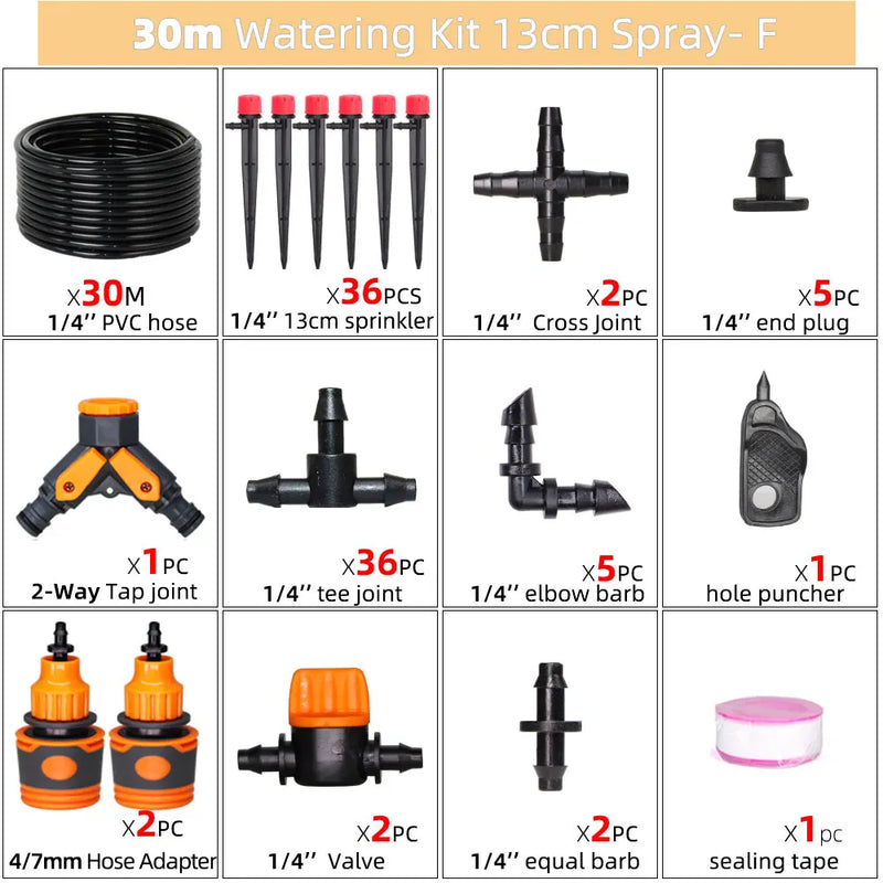 13cm 8-Hole Sprinkler Drip System 1/4'' Hose Wifi/Bluetooth-compatible Timer Kit for Garden Pot Plant Automatic Irrigation Devic