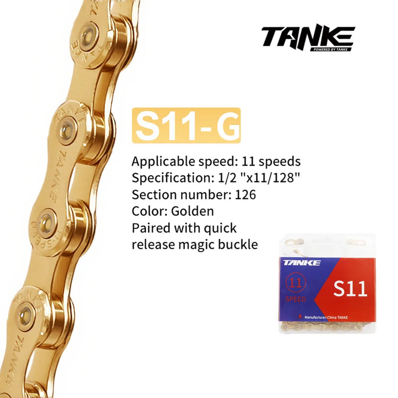 TANKE Bike Chain S8 S9 S10 S11 S12 MTB Road Bicycle Chains,Variable Speed Chain 116/126L High Quality Current Cycling Accessorie