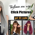 TINY LANA Natural Black Long Wavy Synthetic Wig with Bangs for Women Body Wave Dark Brown Wigs Cosplay Daily Hair Heat Resistant