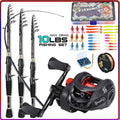 Sougayilang Casting Fishing Rod Combo High Carbon Telescopic Rod and Baitcasting Reel with Lure Line Max Drag 8kg for Bass Trout