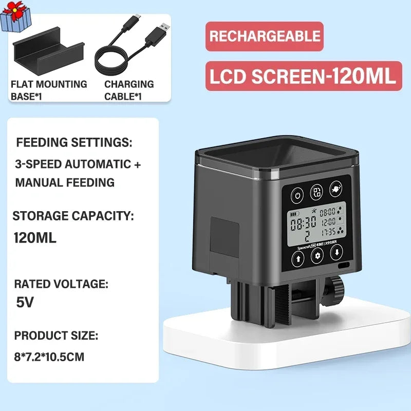 Automatic Fish Feeder LED LCD Screen 120ml/320ml Large | SAMAG