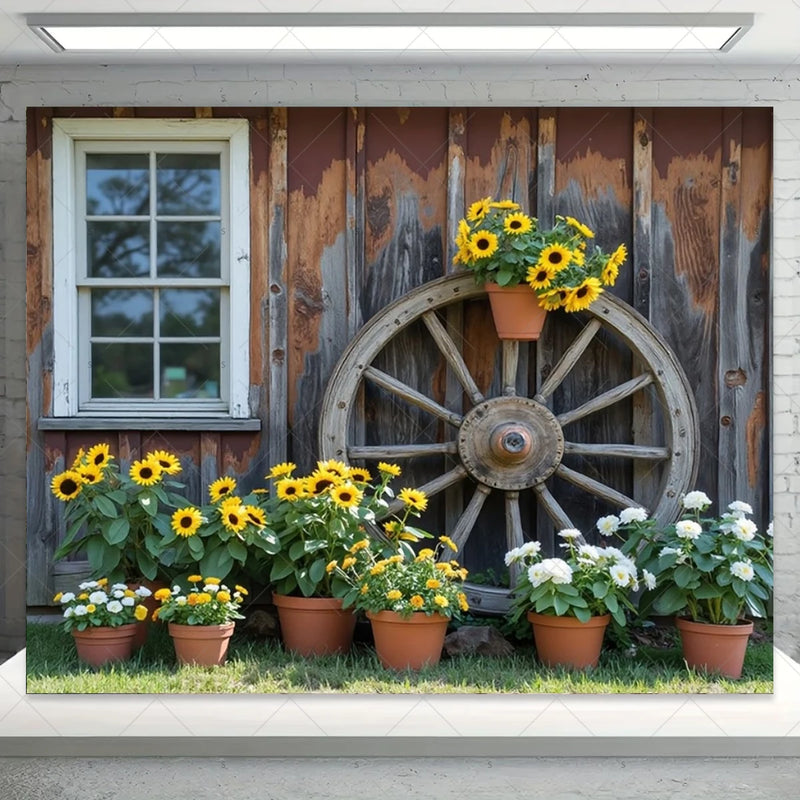 Garden Flower Windows Backdrops Indoor Floral Window Adult Birthday Party Decor Background Photography Studio Supplies Banner