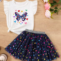 Summer Girls' Clothing Sets Butterfly Print Short - Sleeved - View 6 | SAMAG