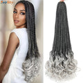 14 18 24 Inch French Curl Crochet Braids 1B 30 27 33 350 613 Bug 12 Colors Ombre Pre Braided Box Braids Crochet French Curl Hair