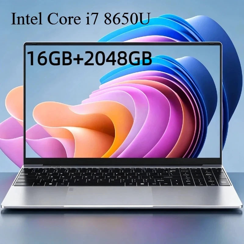 Intel i7 8650U 14.1 Inch Ultra Slim Laptop 4C8T 1.9GHz Up to 4.2GHz 32GB RAM 2TB SSD Gaming Gamer Office 1920x1080 Ultra