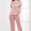 Pajama Set for Women 2 Piece Capri Pants Short Sleeve Top 19 Momme Mulberry Silk Sleepwear Pjs Loungewear M-3XL