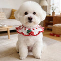 Stylish Adjustable Flower Pet Scarf Bib Sweet Decorative Knitted Cat Scarf Cozy Handmade Cat Woven Bib Spring Collection