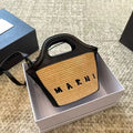 Elegant Mini Tote Bag with Leather Edges & Unique Cutout Handle