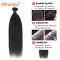 12A Kinky Straight Human Hair Bundles Unprocessed Raw Brazilian Human Hair 2/3/4 Bundles Double Weft Human Hair Weave Extensions Natural Color Yaki Straight Hair Bundles For Women Daily Use Birthday Holiday Gift Kpop Popular