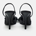Spring 2026 Pointed Bow High Heels, Black Toe Sandals, Fashionable and Sexy Women's Shoes, Slim Heels
