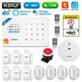 KERUI W184 4G WIFI GSM Alarm Security Alarm System Kit Wireless Home Tuya Smart APP Control Motion Sensor Burglar Support Alexa