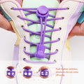 2 Pair No Tie Shoe Laces Kids Adult Quick Laces Round Elastic Shoelaces Without Ties Lock Shoelace Sneakers Shoes Accessories
