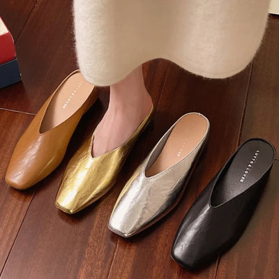 Women Slippers Square Toe Elegant Sandals Summer Luxury | SAMAG