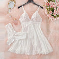 Lace G-string Set Women Lingerie Pajama Kit Transparent Crotchless Dress Mini Underpants Nightwear Set Big Size Female Underwear