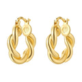 925 Sterling Silver Simple Gold U-shaped Earrings Jewelry | SAMAG