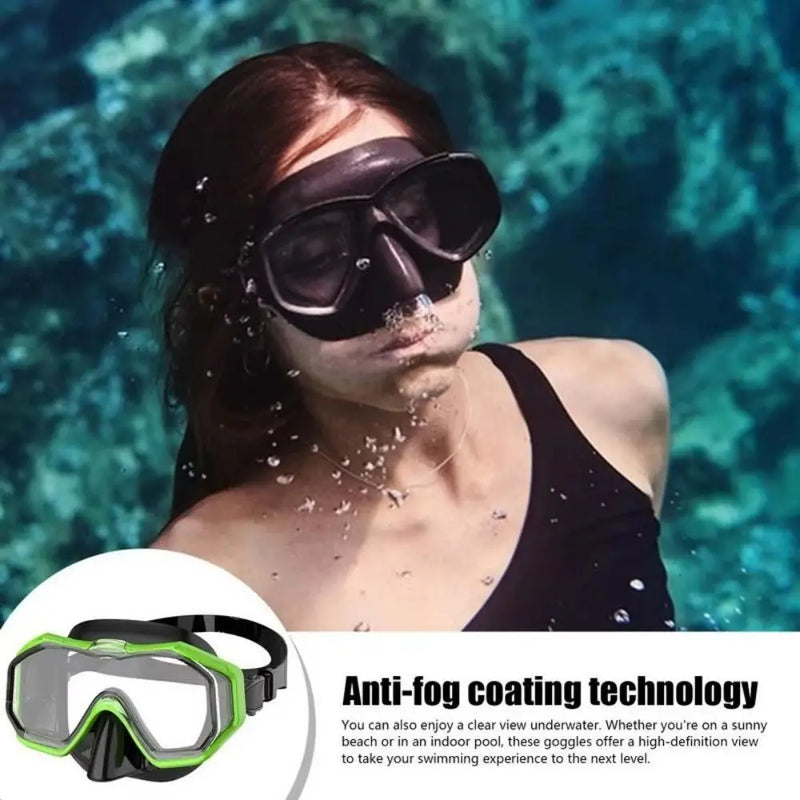 Unisex PC Glass Swim Goggles with Nose Cover PVC Strap | SAMAG