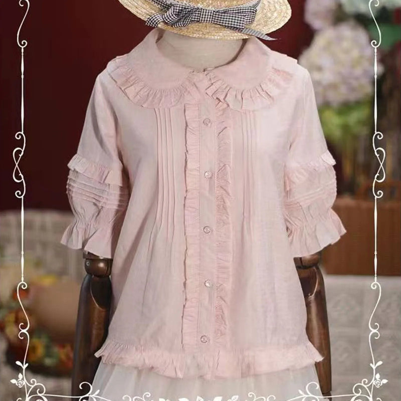 Japanese Lolita Style Lace Ruffles Blouses Summer Women - View 16 | SAMAG