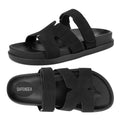 Women's Flat Sandals H Shape Double Strap Platform Slide Sandals Casual Slip On Flat Slippers Daily Casual Shoes