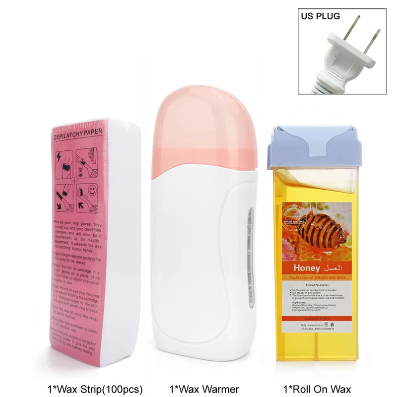 2026 Depilatory Wax Cream Hair Removal Roller Wax Heater Waxing Hot Cartridge Warmer Equipment Tool Waxing Kit Unisex Roll on
