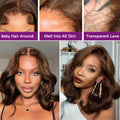 #4 Chocolate Brown Body Wave Bob Wig 13x4 HD Transparent Lace Front Human Hair Wig Short Wavy Wigs For Women