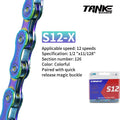 TANKE Bike Chain S8 S9 S10 S11 S12 MTB Road Bicycle Chains,Variable Speed Chain 116/126L High Quality Current Cycling Accessorie