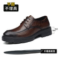 Men's Business High Heeled Leather Shoes Casual Thick Sole 10cm Height Increasing Hand Painted Pattern Trendy Formal Dress Shoes