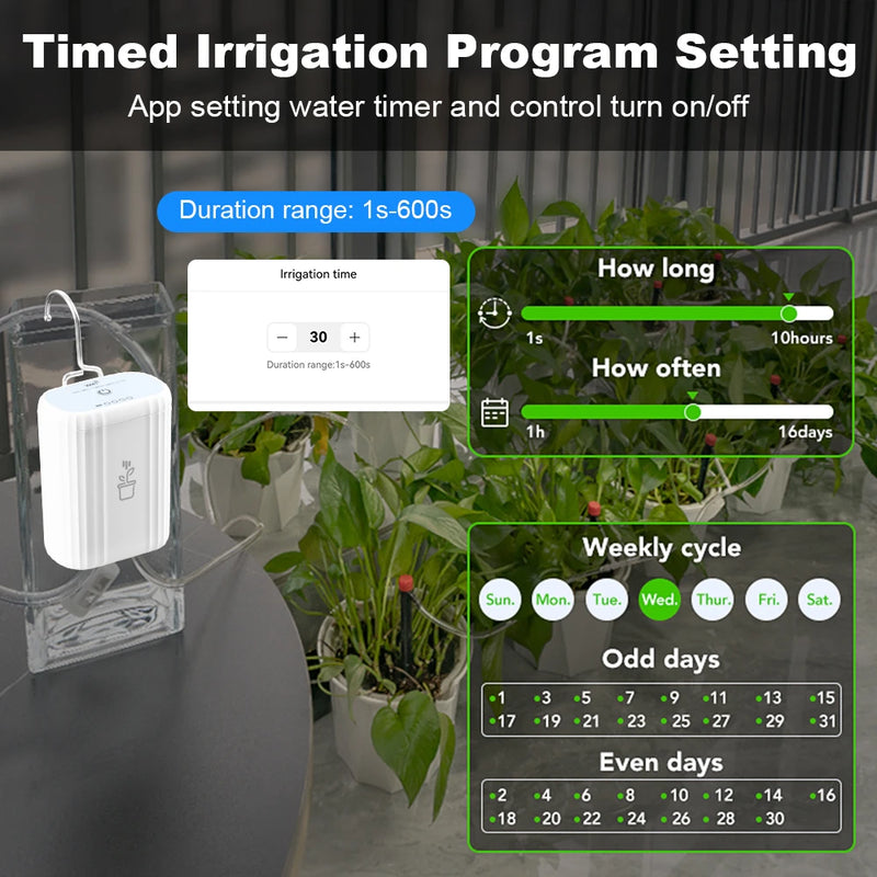 WiFi Intelligent Watering Device Timed Automatic Drip Irrigation System Remote APP Control Auto Watering for Indoor Plants
