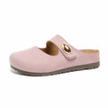 Free Shipping Women's Suede Mary Jane Mules,Casual Backless Flat Clogs,Comfortable Slip-on Slippers,Retro Minimalist Daily Shoes