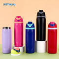 JUSTINLAU Spot Goods 19/24/32oz Thermos Cup Fruit Mug Kids Straw Cup Vacuum Flasks Stainless Steel Travel Thermal Water Bottles