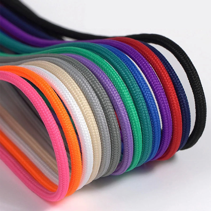 4 Pcs(2 Pairs) Round Shoelaces 4mm for Sneakers Boots, Durable Anti-Slip Sports Laces, 80-160cm Solid Colors Replacement